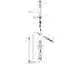 Technische Zeichnung eines bidetmischers von AXOR mit Einzelhebelsteuerung und Zugstangen-Ablaufgarnitur. Detailansicht der Einzelteile und Montageanleitung.